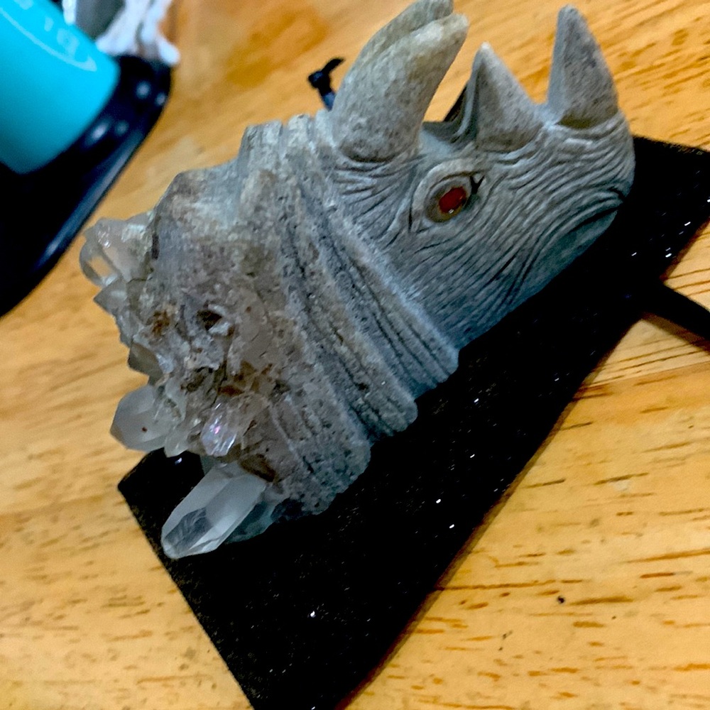 Crystal Rino with Red Eyes.